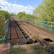 Most kolejowy nad rzeką Wałszą w Pieniężnie